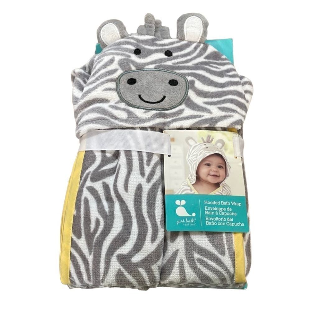 Just Bath “Just Born” Hooded Bath Wrap. 30”x36”